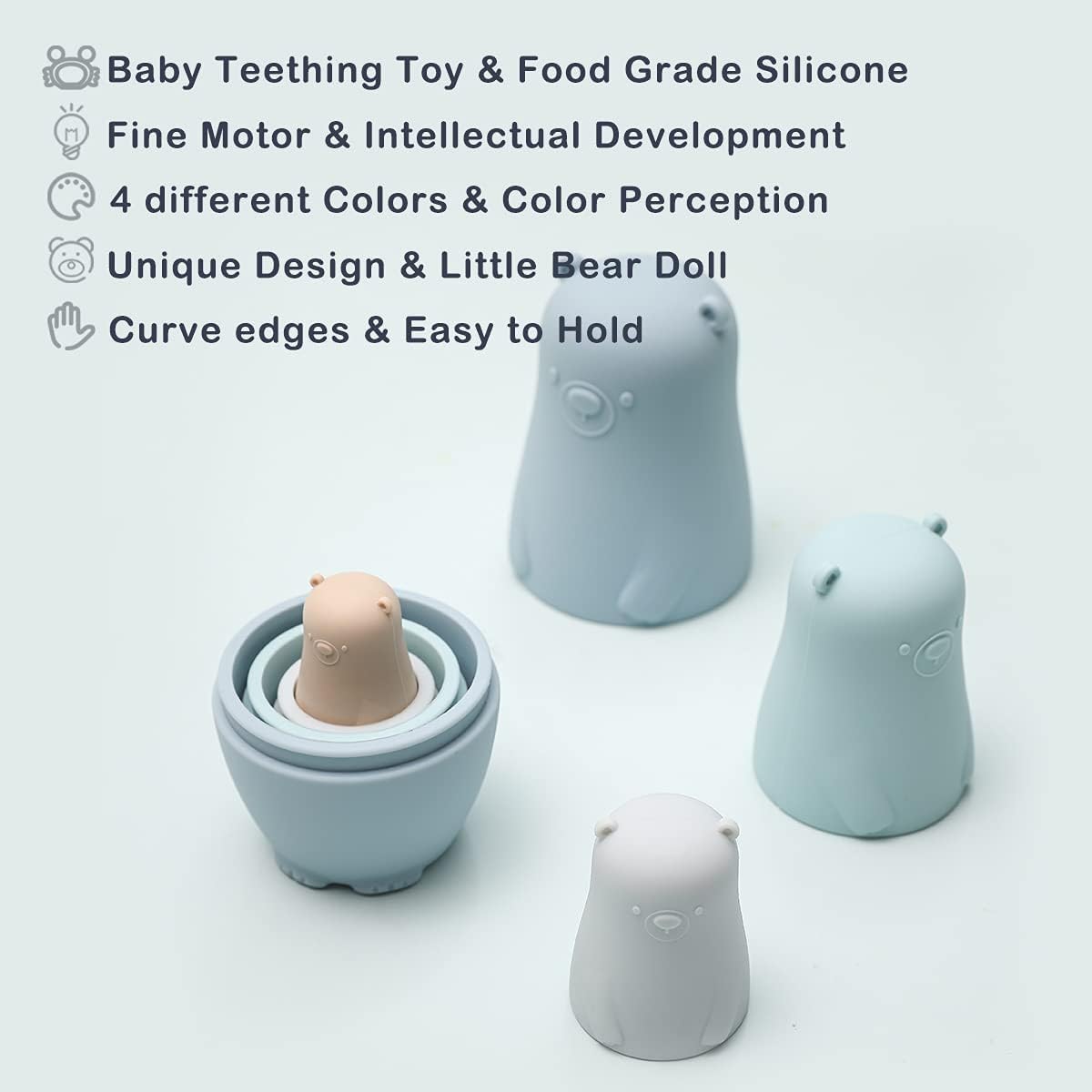 OESSUF Russian Bear Nesting Dolls Montessori Toy Set