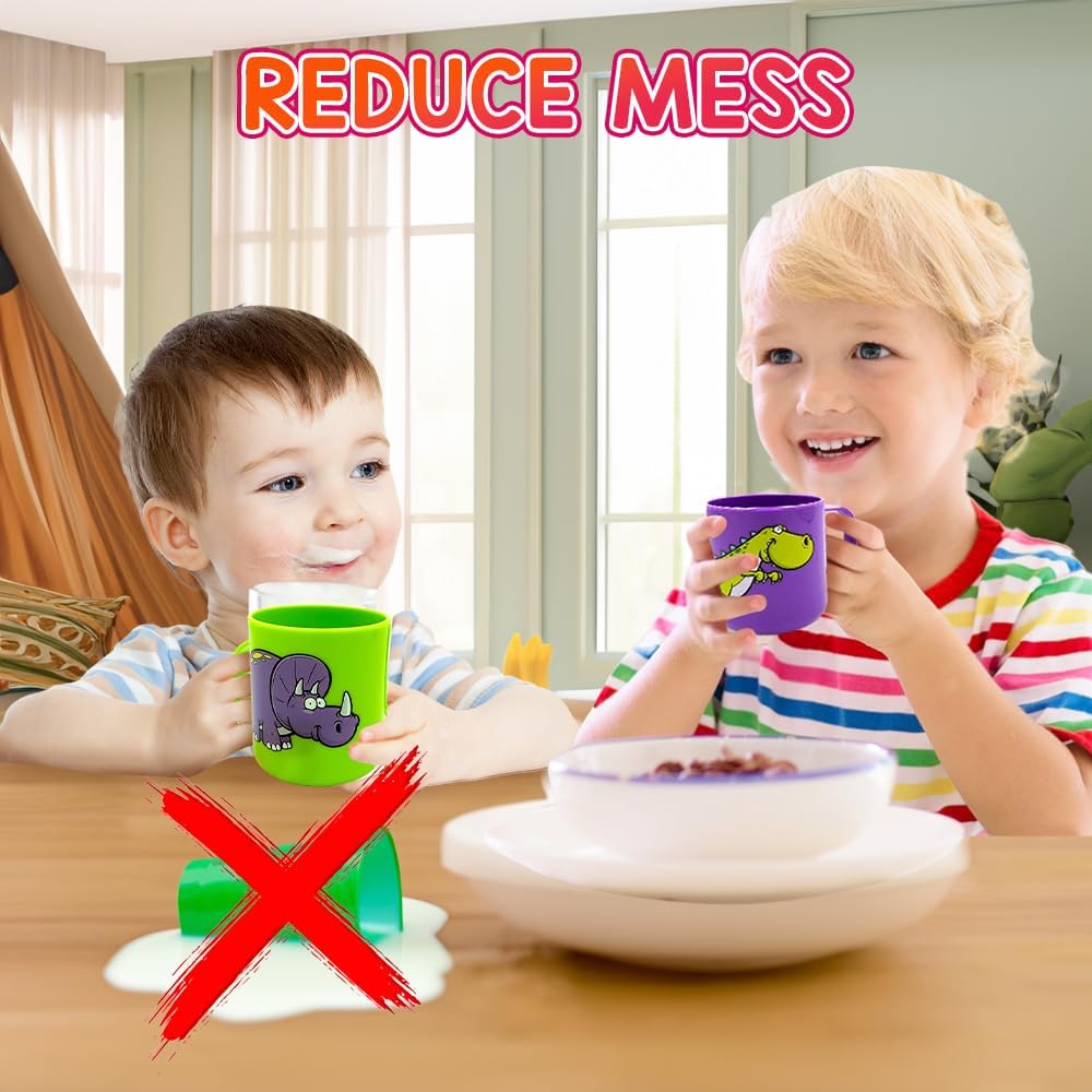 ArtCreativity Dinosaur Mugs Set of 4 3-Inch Kids Cups