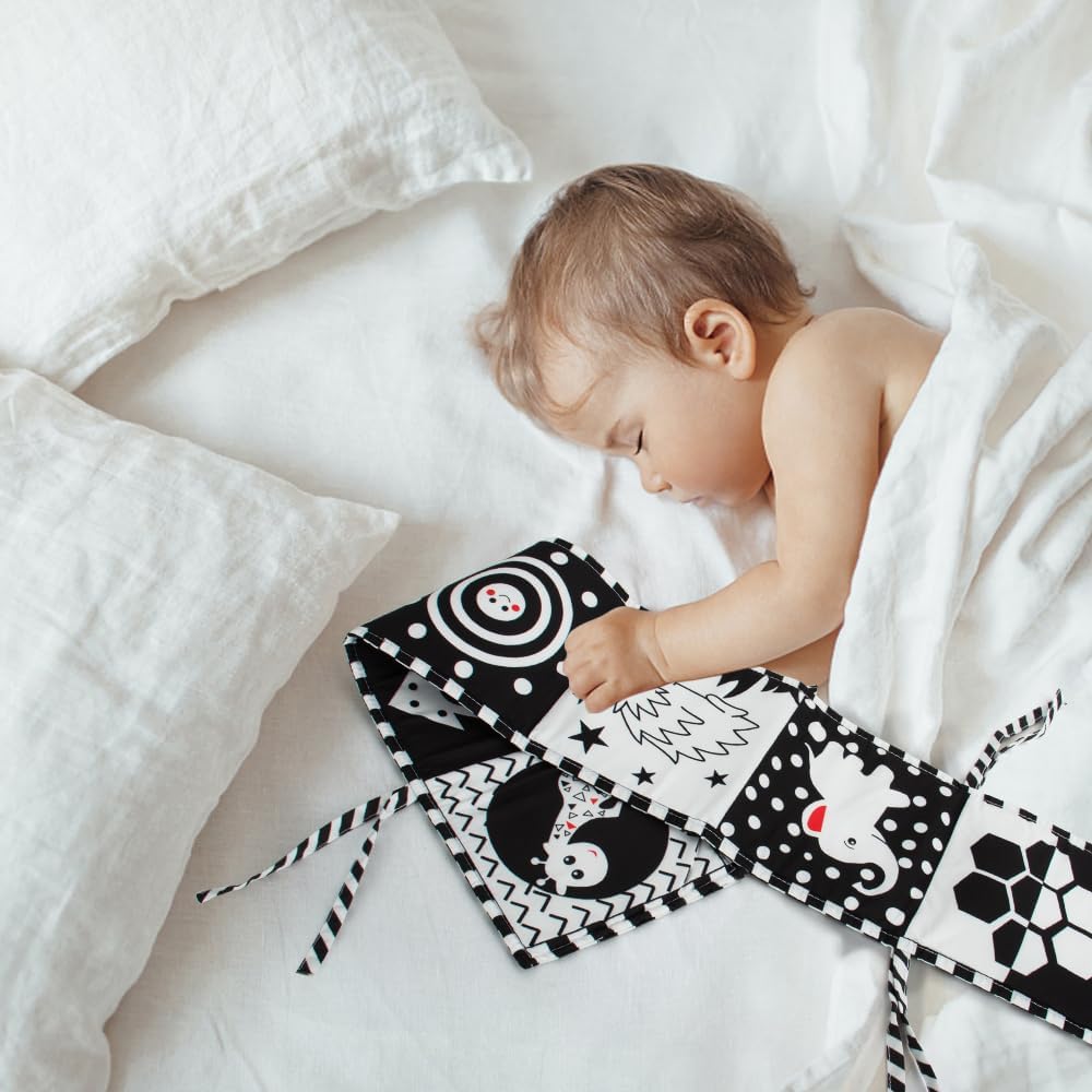 Cawgug High Contrast Baby Book for Tummy Time Development