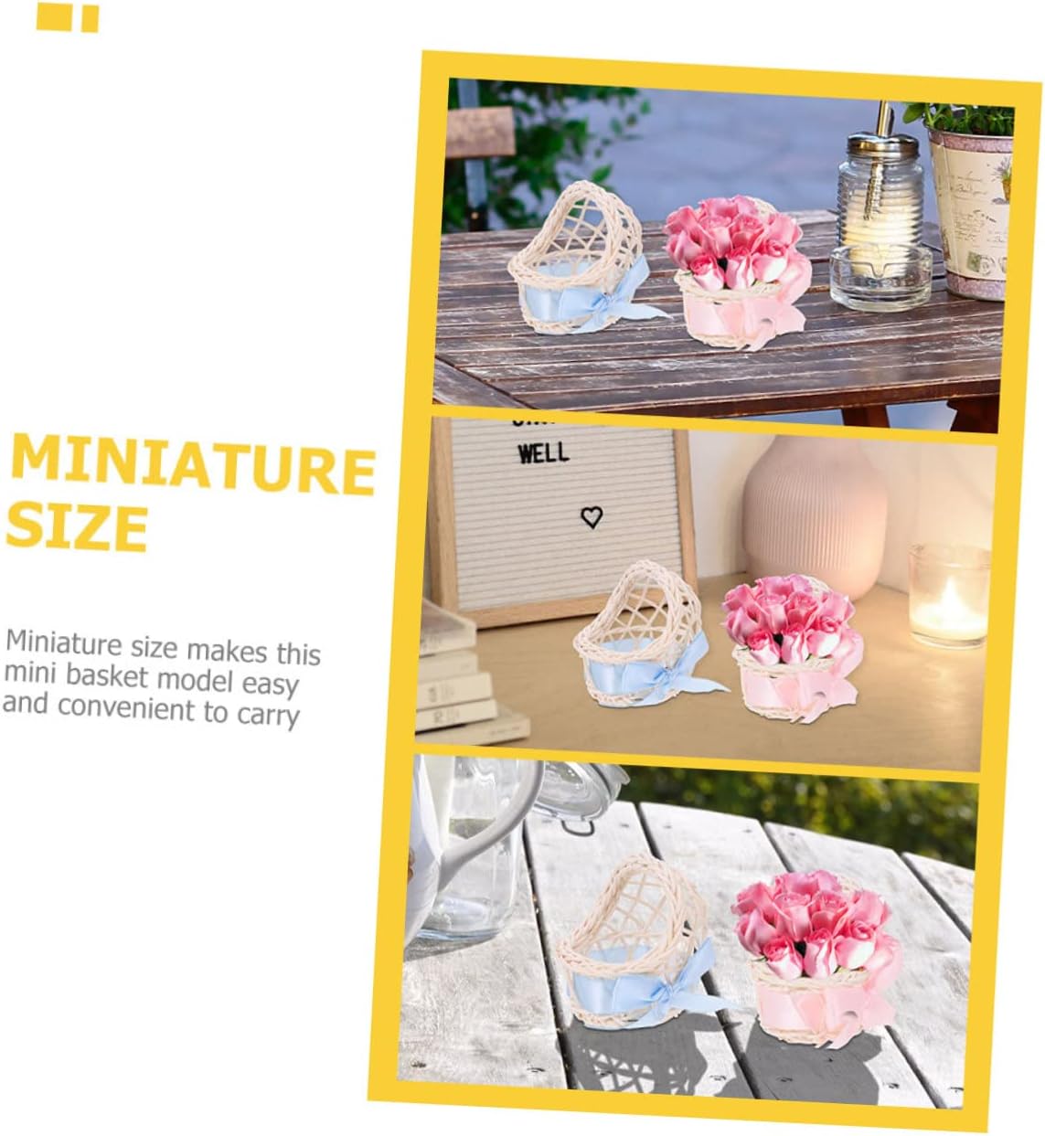 Mini Woven Rattan Baskets for Doll House Decor