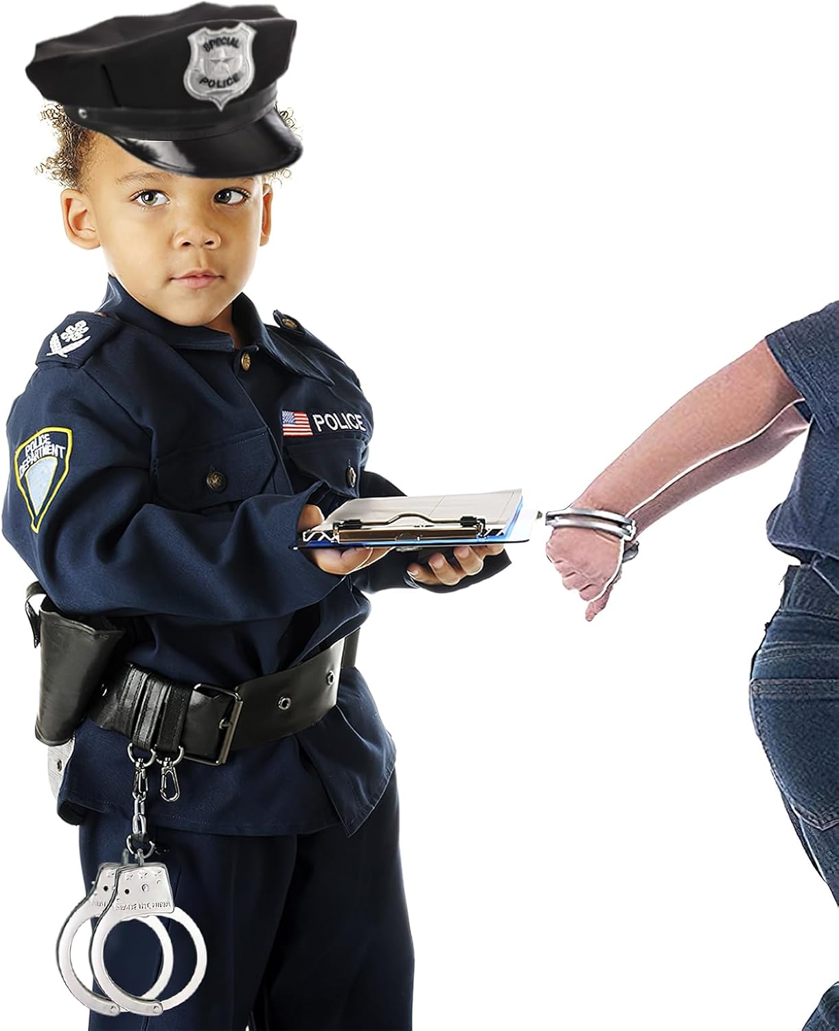3 Otters Police Hat with Whistle and Accessories Set for Kids