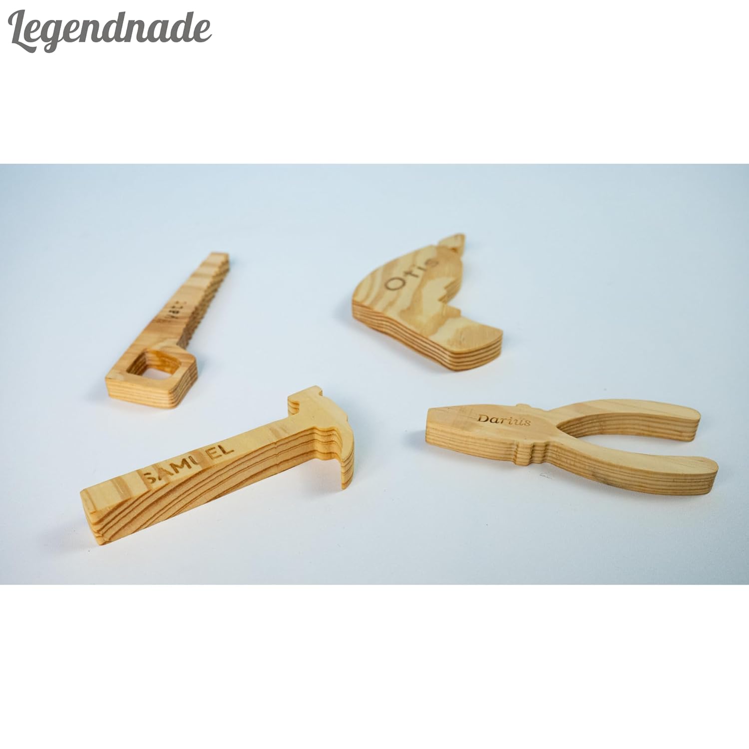Legendnade Personalized 4-Piece Tool Wooden Toy Set 1