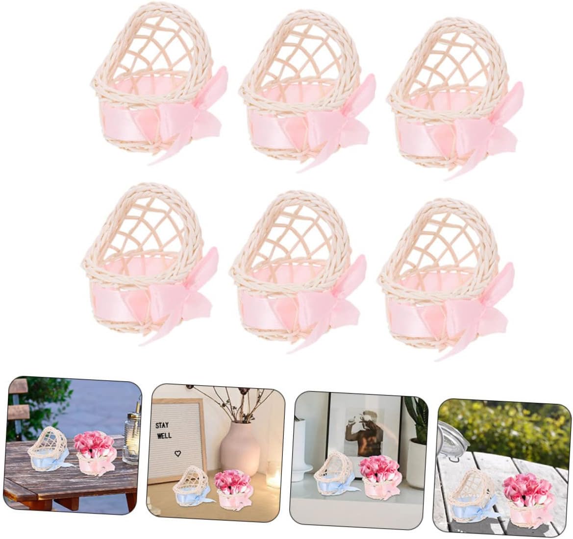 Mini Woven Rattan Baskets for Doll House Decor