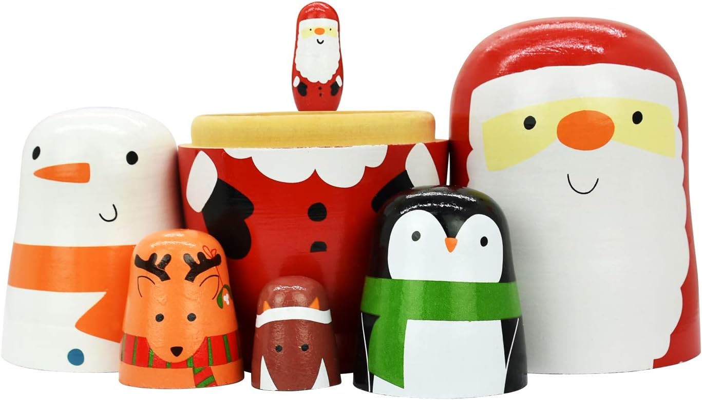 HYCLES Handmade Nesting Dolls Set 5pcs for Kids
