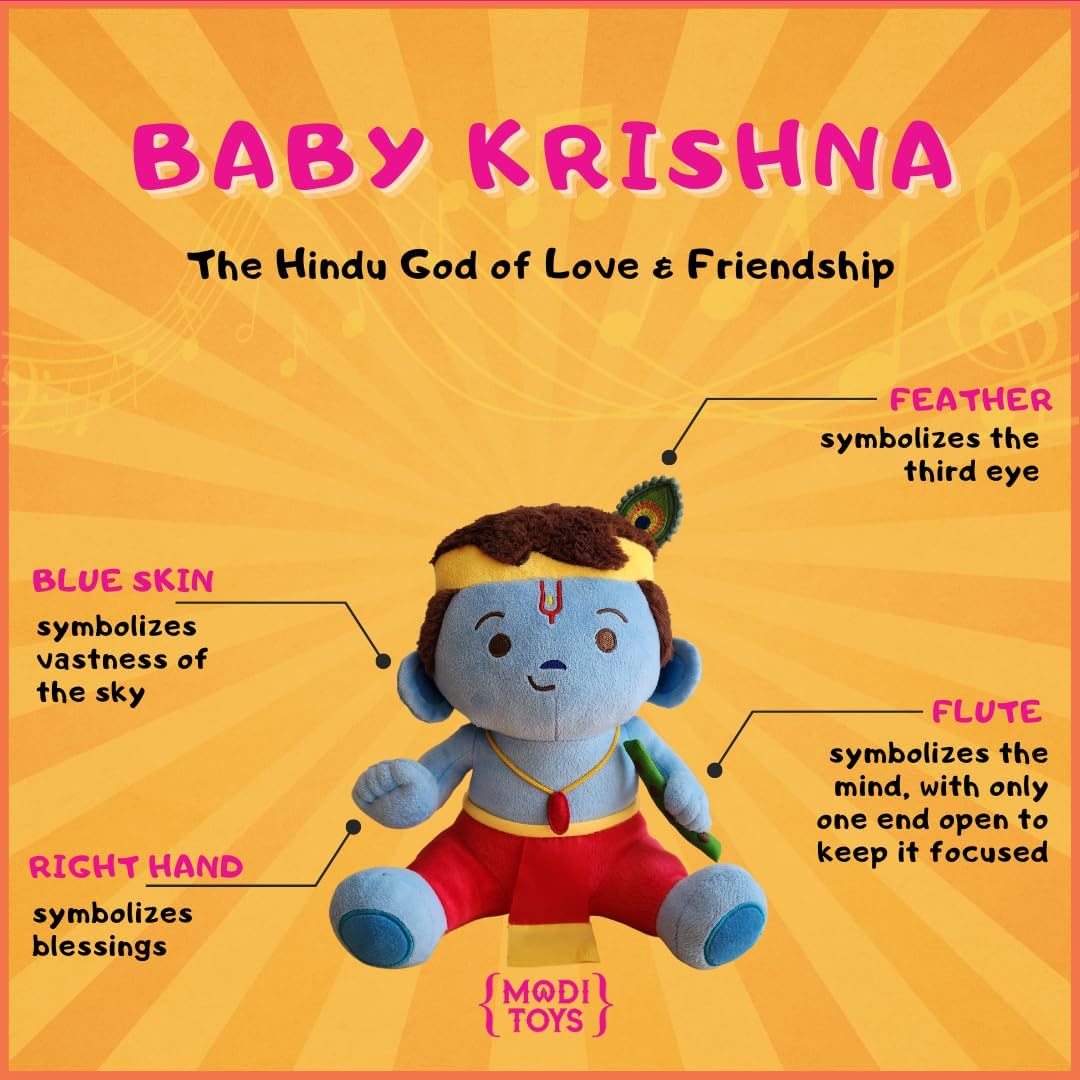 MODI TOYS - Baby Krishna Plush Toy and Book Set