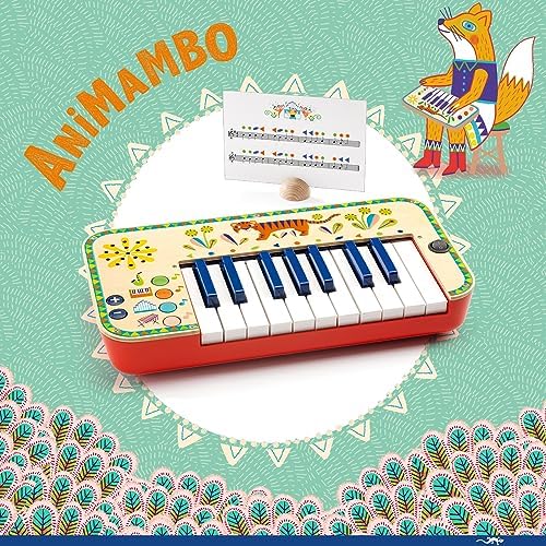 DJECO Animambo 18 Key Electronic Piano - Educational Toy for Kids