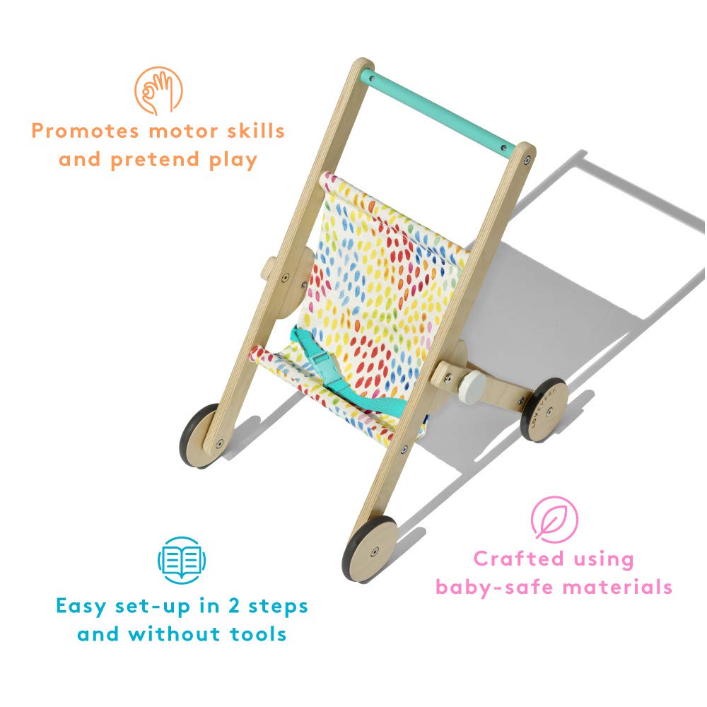 LOVEVERY Buddy Stroller - Wooden Toy for Pretend Play
