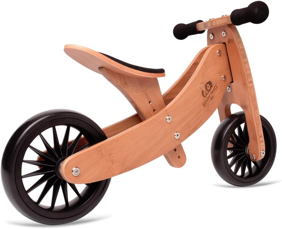 Kinderfeets Tiny Tot Plus Balance Bike for Kids 18M Bamboo