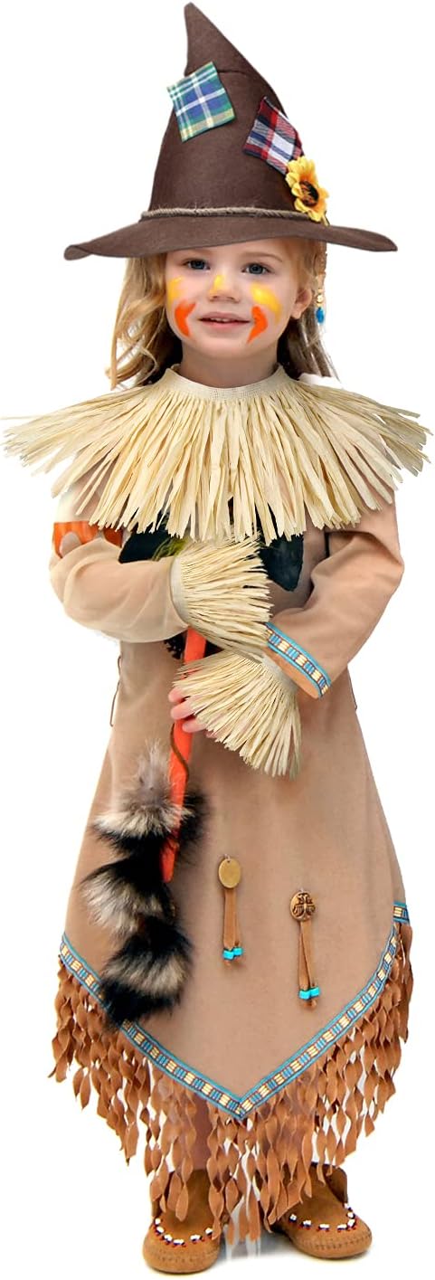 SATINIOR 6-Piece Scarecrow Costume for Kids