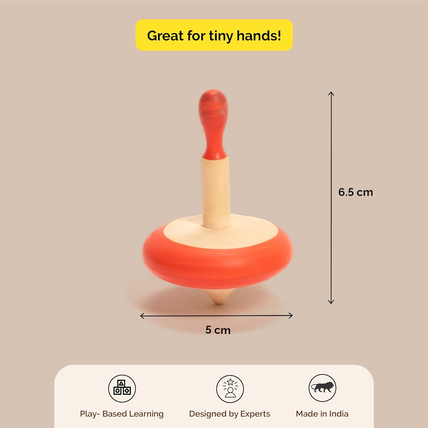 Shumee Set of 3 Colorful Wooden Spin Tops