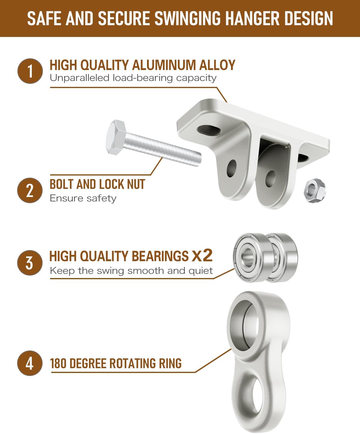 HUPBIPY 3500lb Porch Swing Hanger Kit 2 Pack