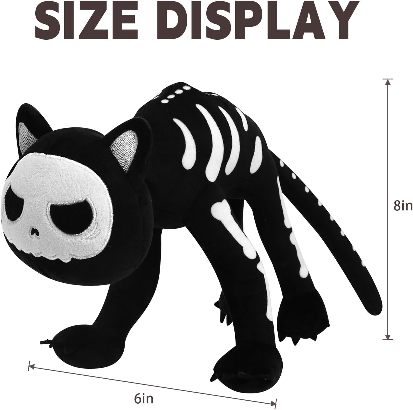 Halloween Black Cat Plush Toy 9 x 16
