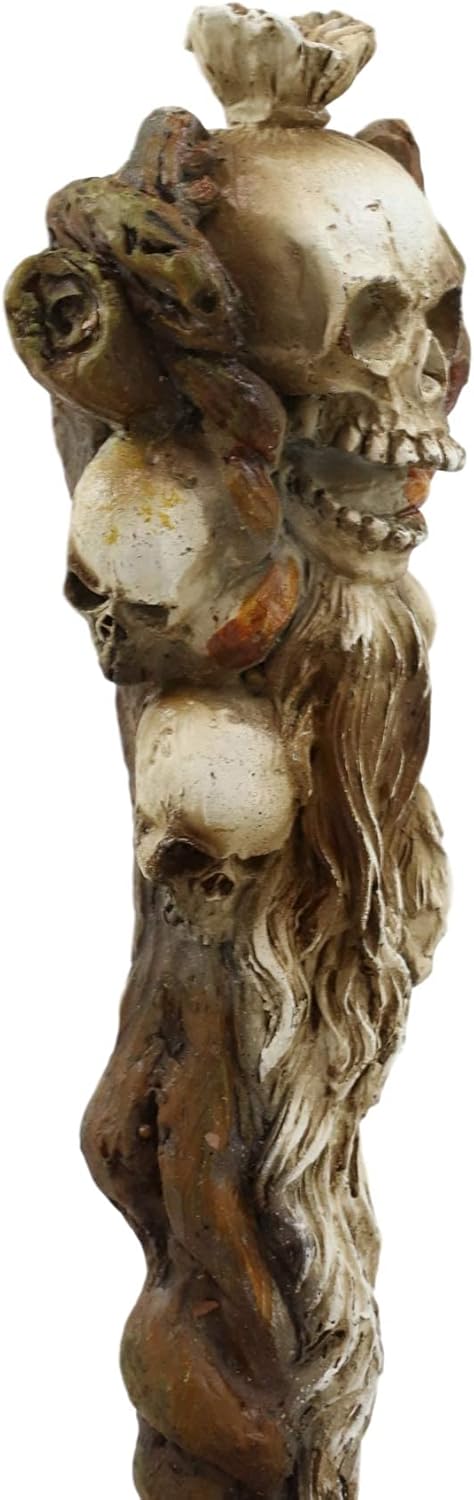 Ebros Magic Wand Fantasy Cosplay Decor Necromancer Skulls