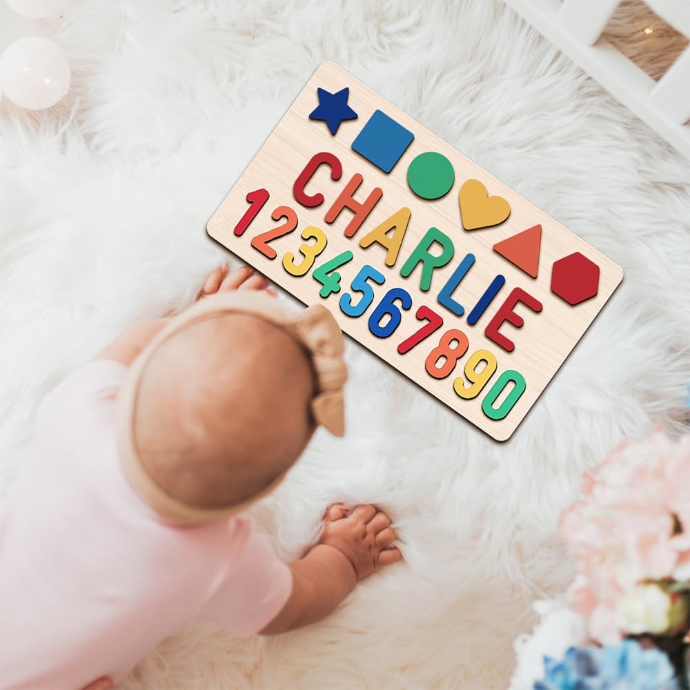 Personalized Wooden Name Puzzle for Kids 1-3