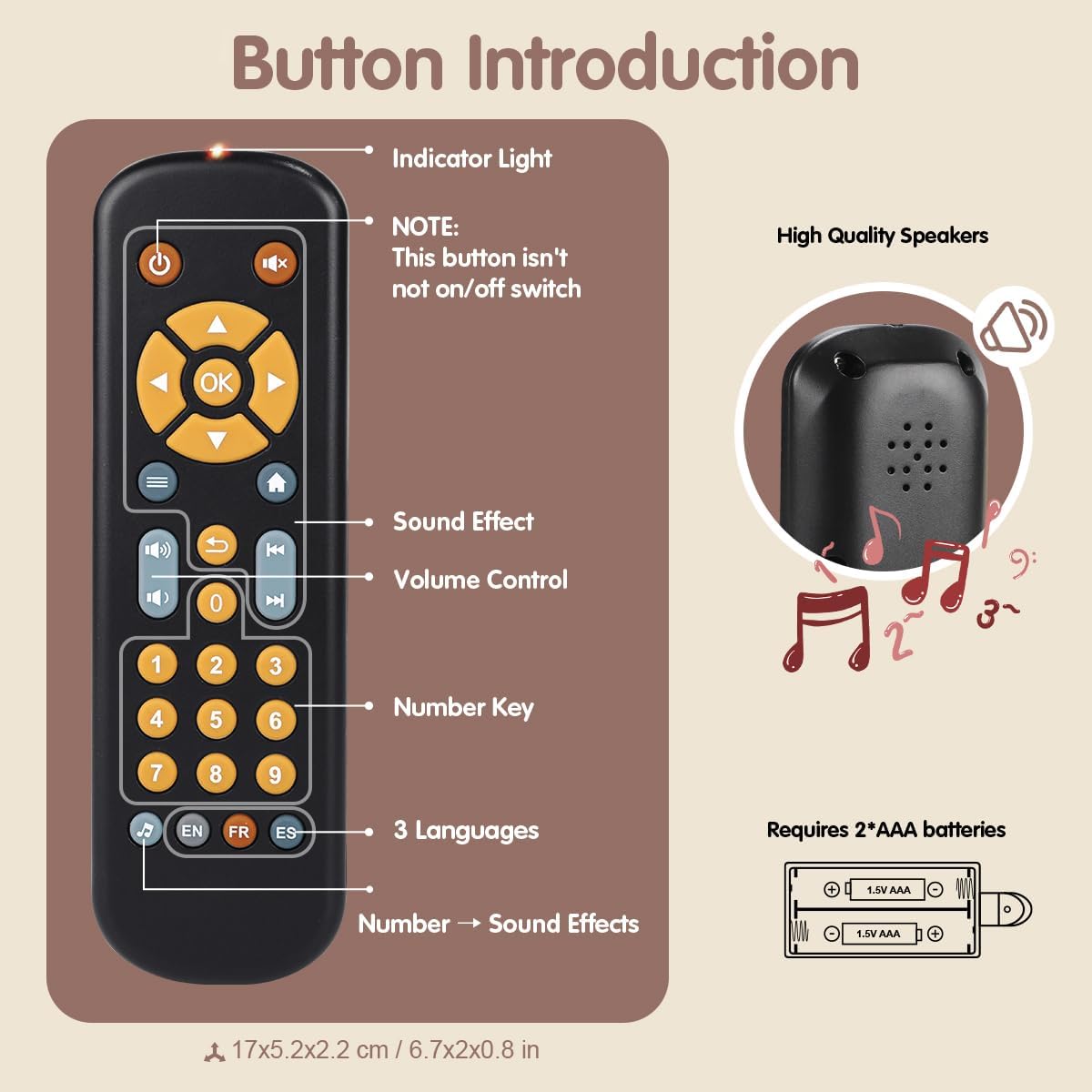 Nueplay Baby TV Remote Control Toy with Light Sound