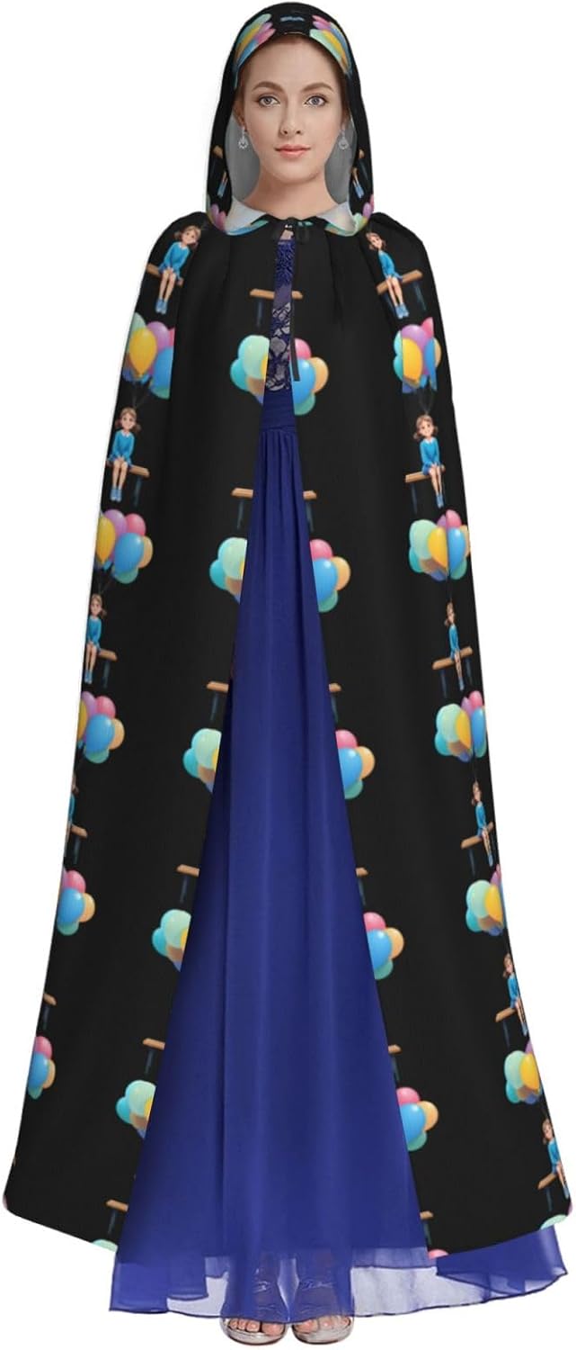 MJHKXLJ Little Girl Balloon Bench Hooded Cloak