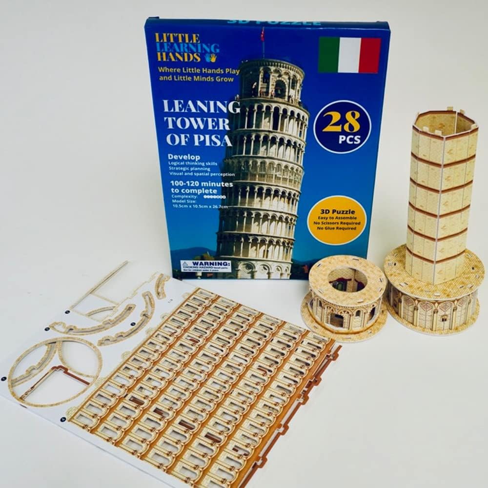Little Learning Hands 3D Puzzles Pisa Tower Model Kit 28 Pieces