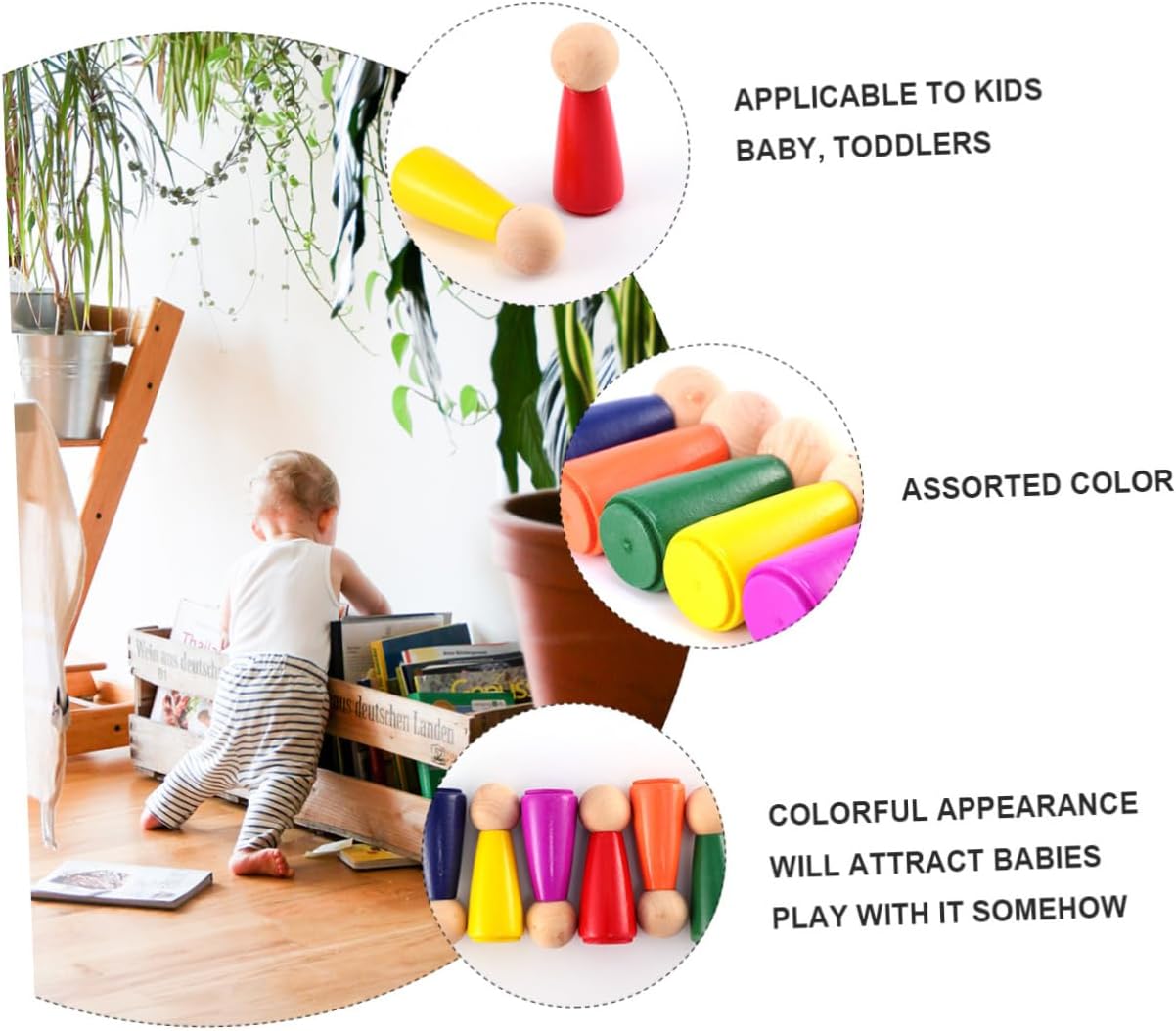 Gogogmee 6pcs Wooden DIY Puppet Kit for Kids