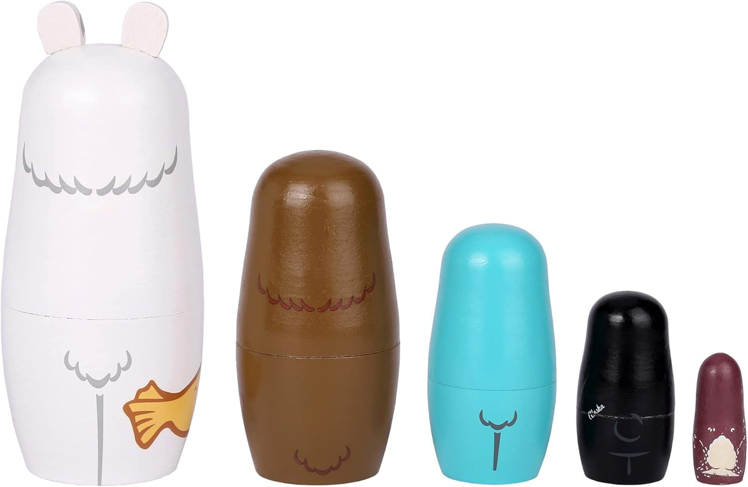 Yoption 5Pcs Bear Matryoshka Nesting Dolls Set