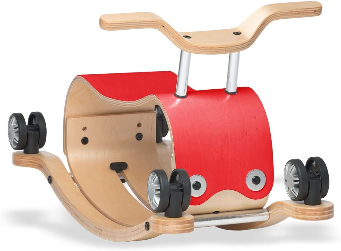 Wishbone Flip 2in1 Wooden Rock Roll Toy Red 1