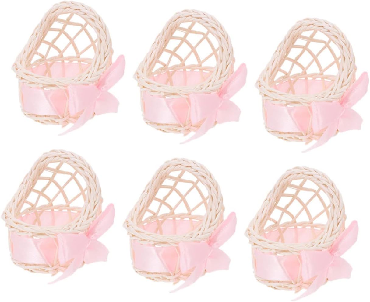 Mini Woven Basket Model Handmade Wicker Decor