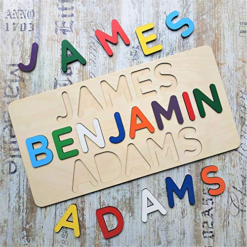 Wooden Three-Name Puzzle for Kids Personalized