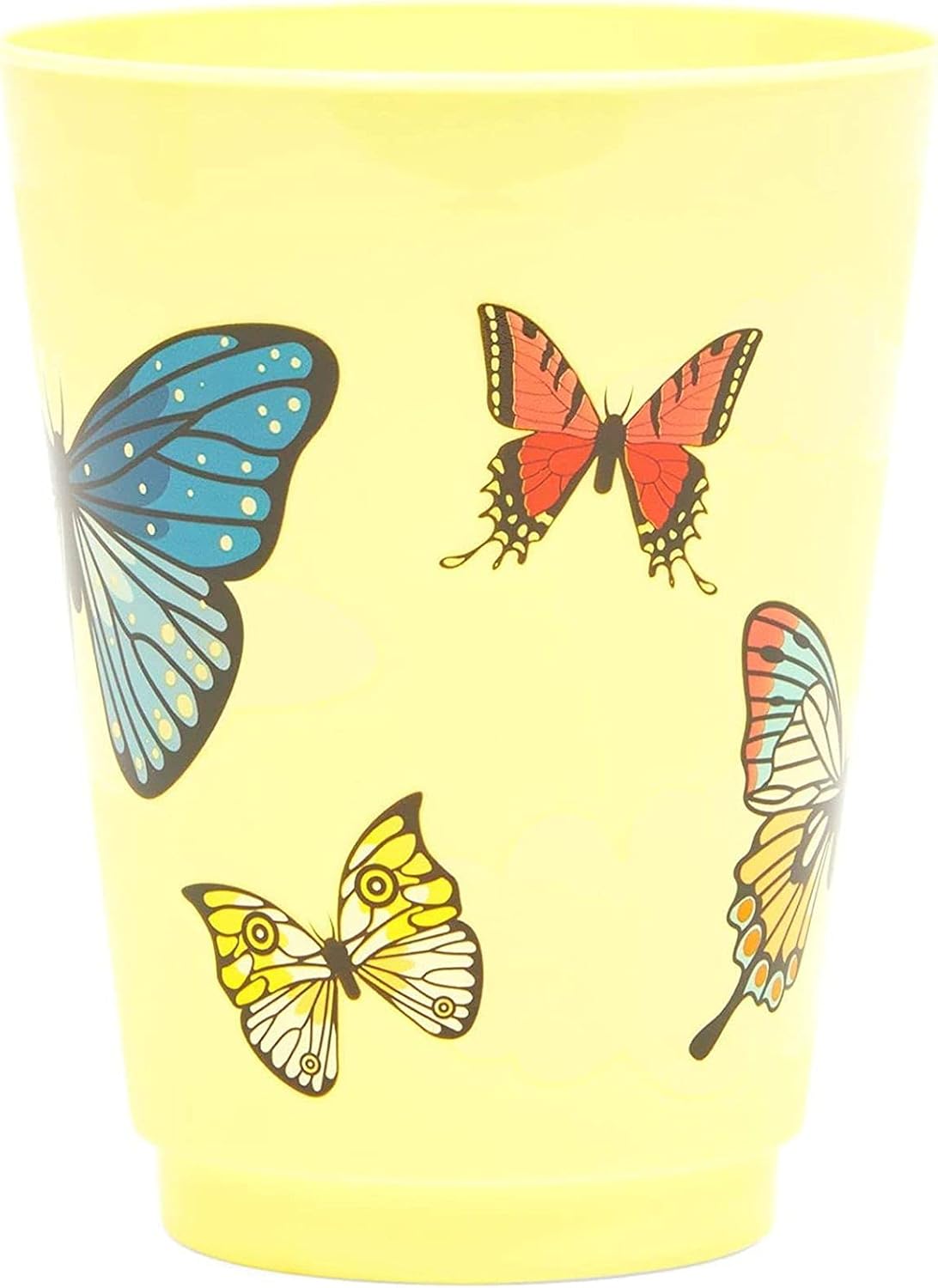 Yellow Butterfly Plastic Cups 16 oz 16 Pack