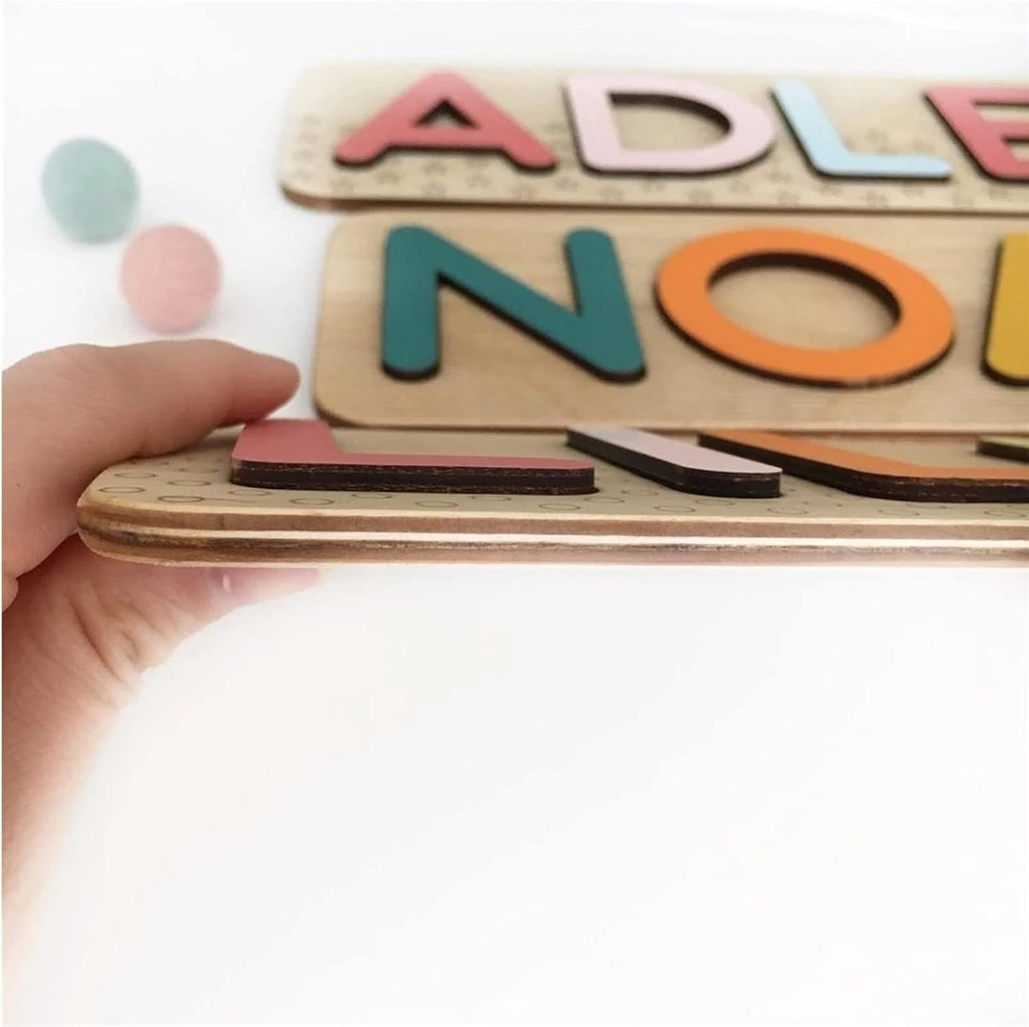 Custom Wooden Baby Name Puzzle 1st Birthday Gift