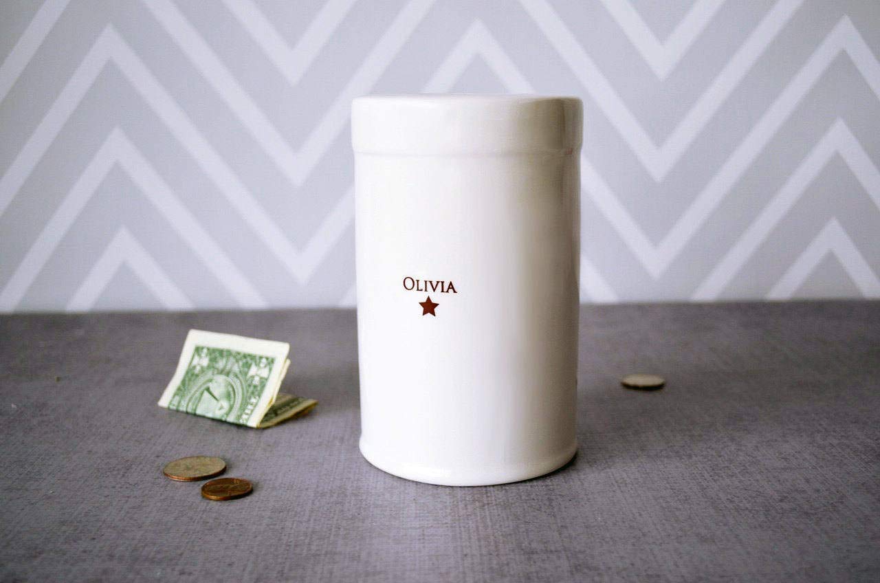 Personalized Bar Mitzvah Gift Bank with Name and Star of David