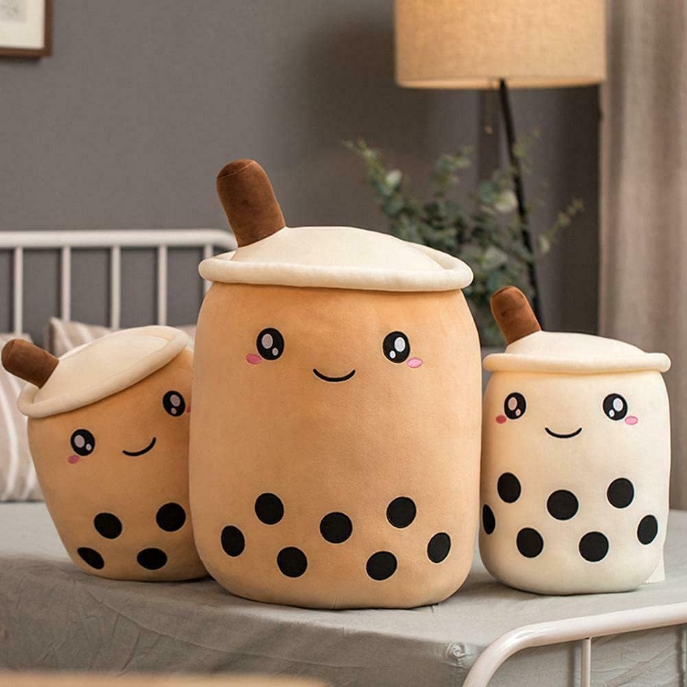 Cute Boba Plush Pillow for Kids Soft Hugging Stuffed Toy