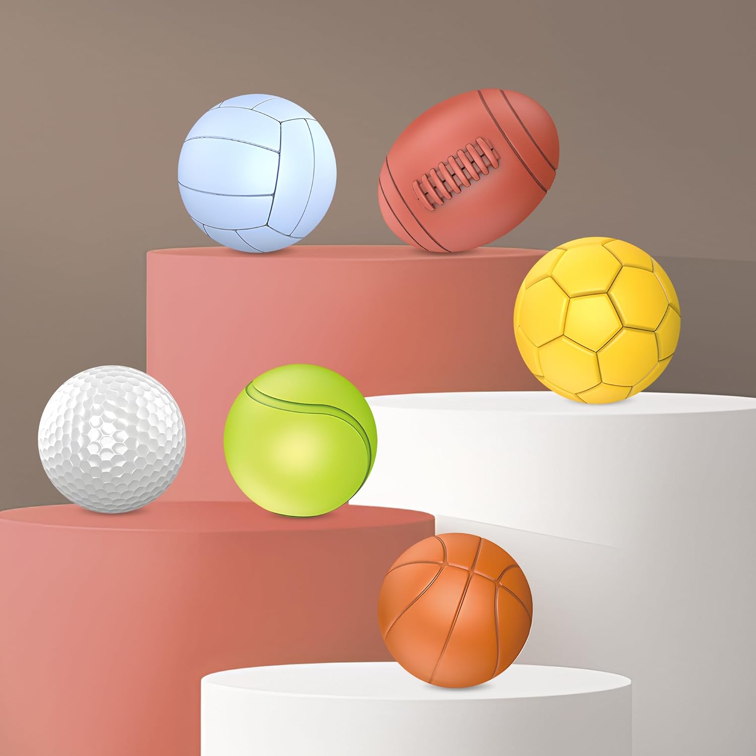 ROHSCE Baby Sensory Balls 6 in 1 Soft Rubber Toy Set
