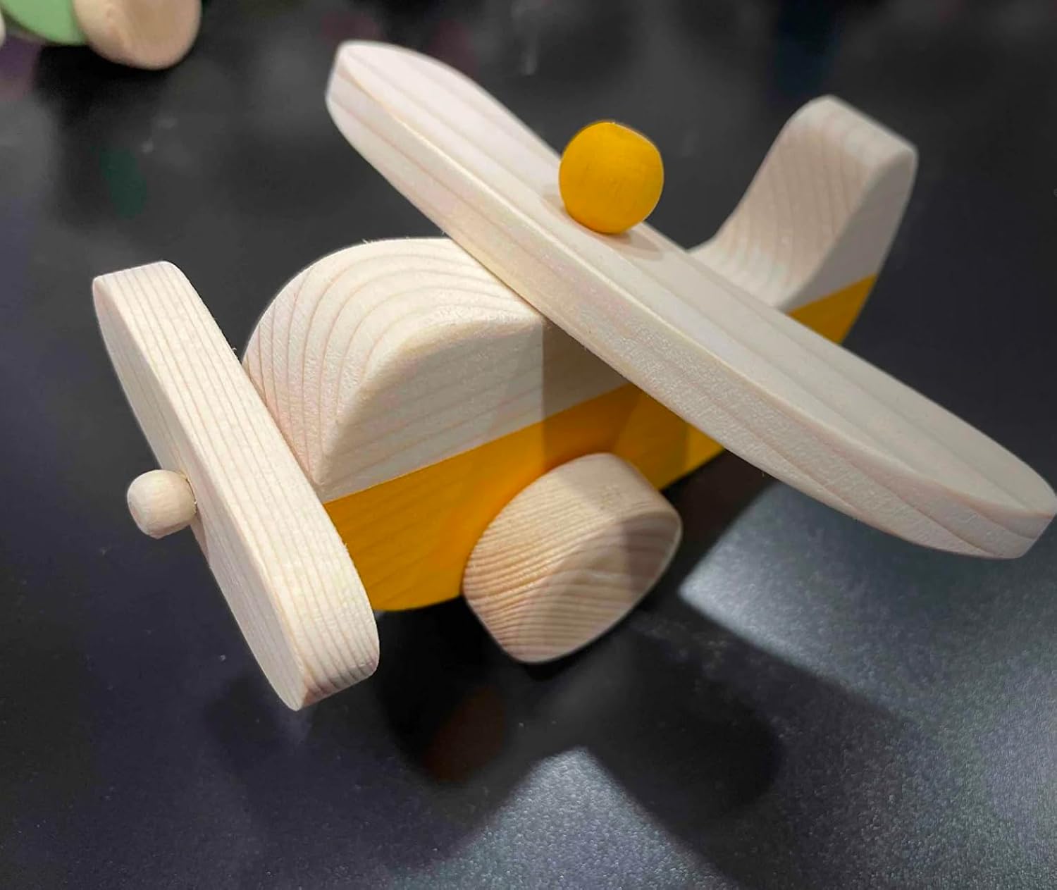 Wooden Airplane Toy for Toddlers Handmade and Safe