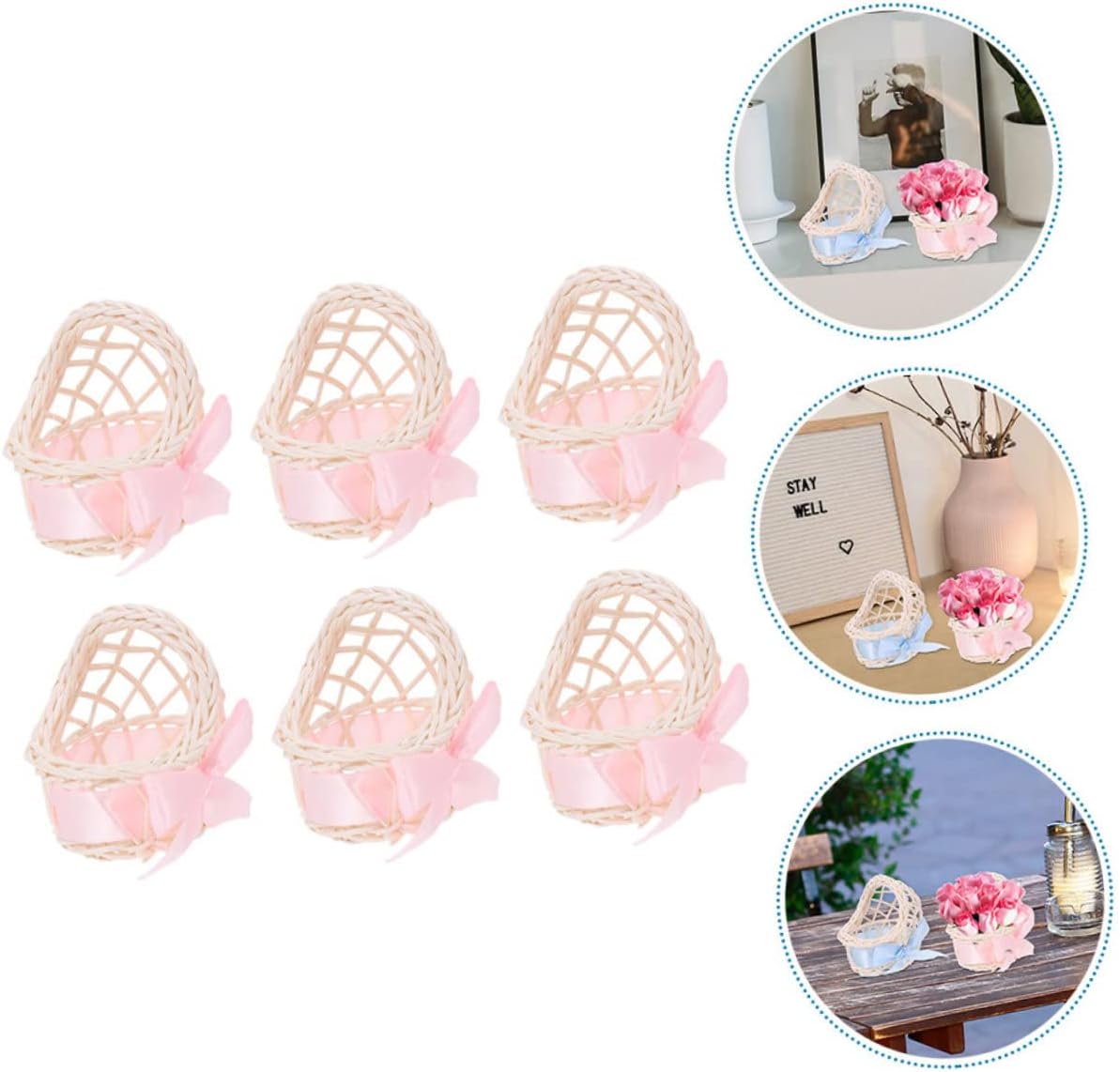 Mini Woven Rattan Baskets for Doll House Decor