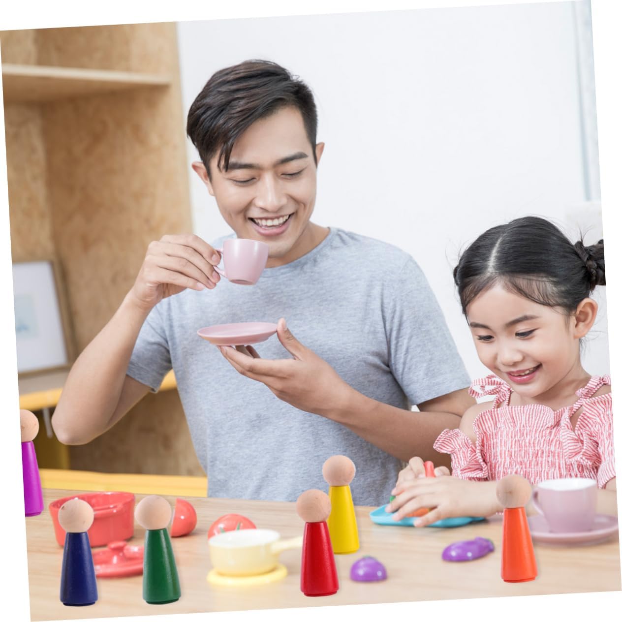 Gogogmee 6pcs Wooden DIY Puppet Kit for Kids