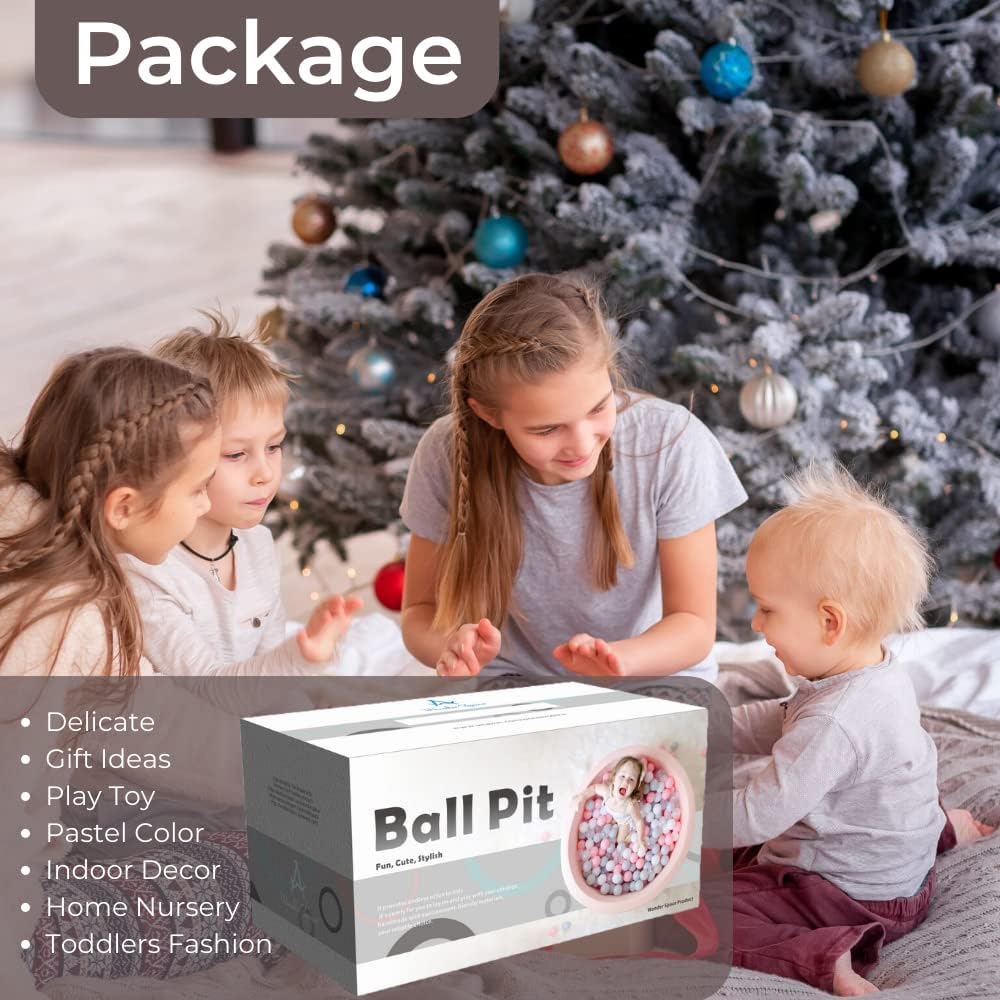 Wonder Space Deluxe Kids Ball Pit - Soft Plush Playpen for Toddlers