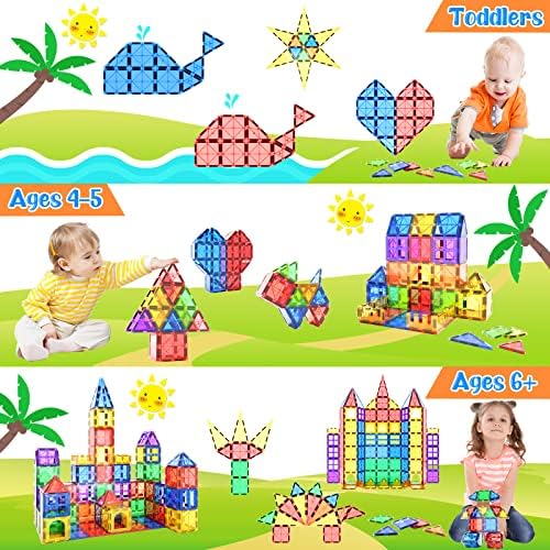 Coodoo Magnetic Tiles STEM Learning Toy for Kids 40PCS