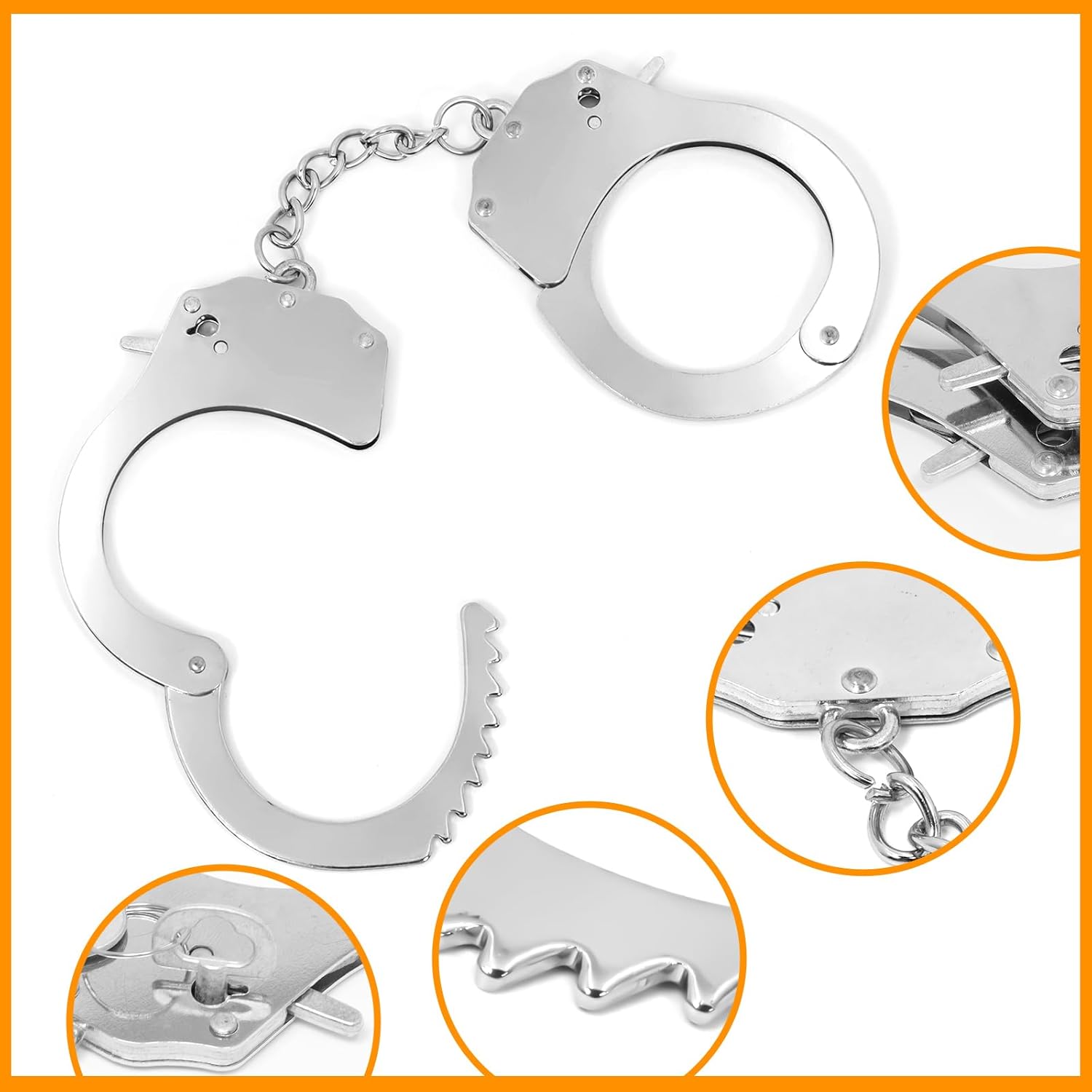 2Pcs Metal Toy Handcuffs with Keys for Halloween Play Props