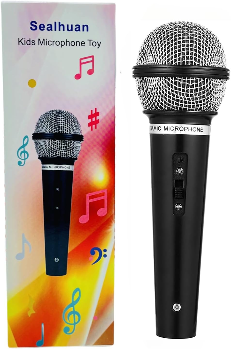 Sealhuan Fake Microphone Toy for Kids Black Pretend Mic
