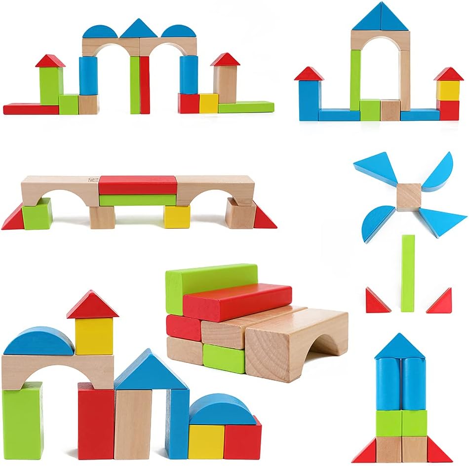 Hape Maple Wood Stacking Blocks Educational Toy Set for Toddlers