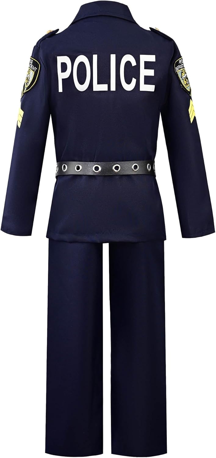 Watlie Police Officer Costume for Kids 11-12 Years