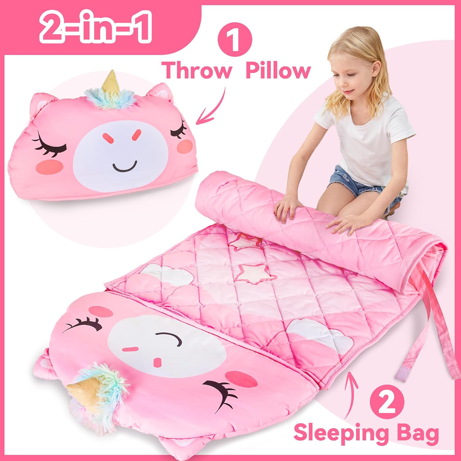iPlay iLearn Unicorn Slumber Sack for Kids 1