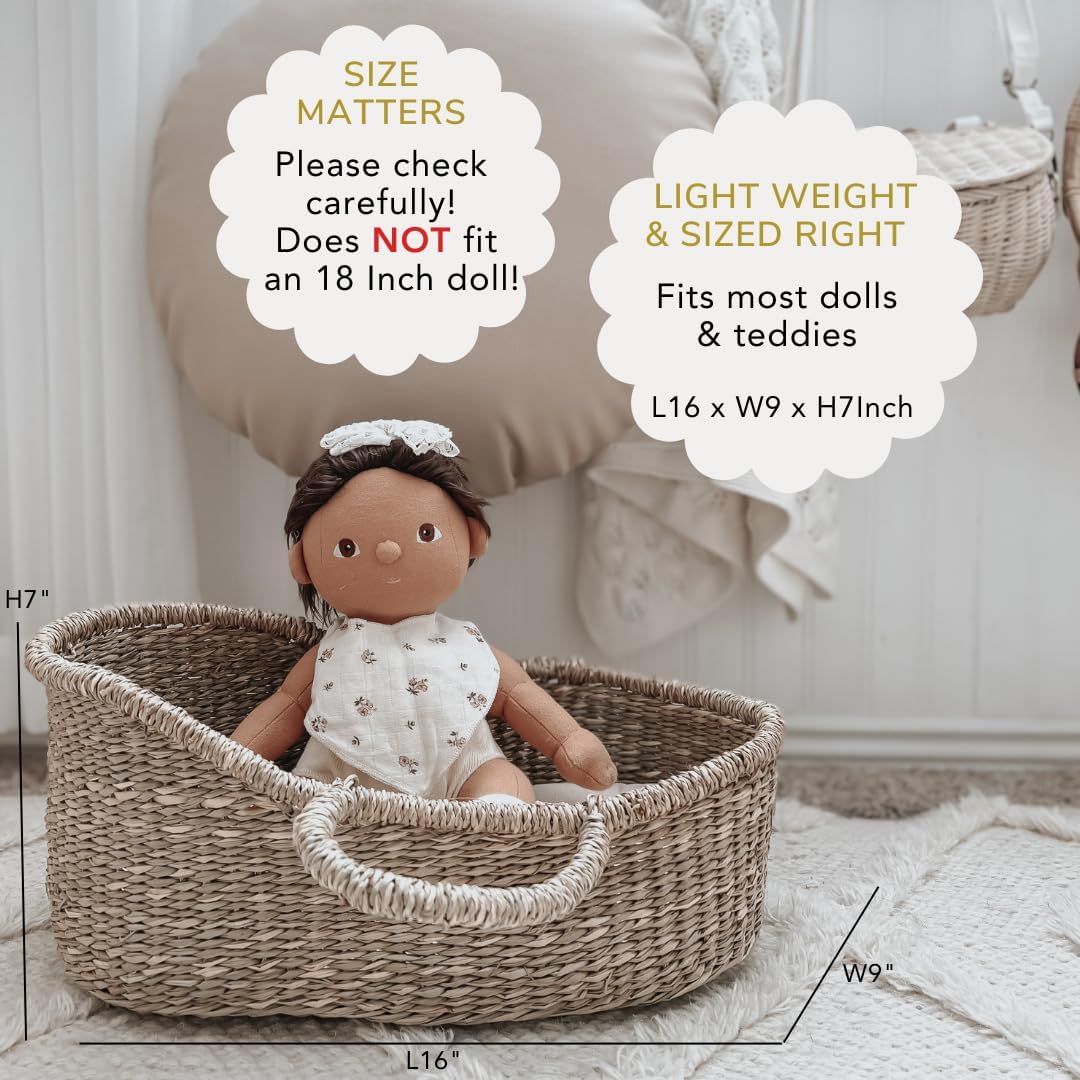 Premium Baby Doll Bassinet - Handmade Seagrass Carrier 1