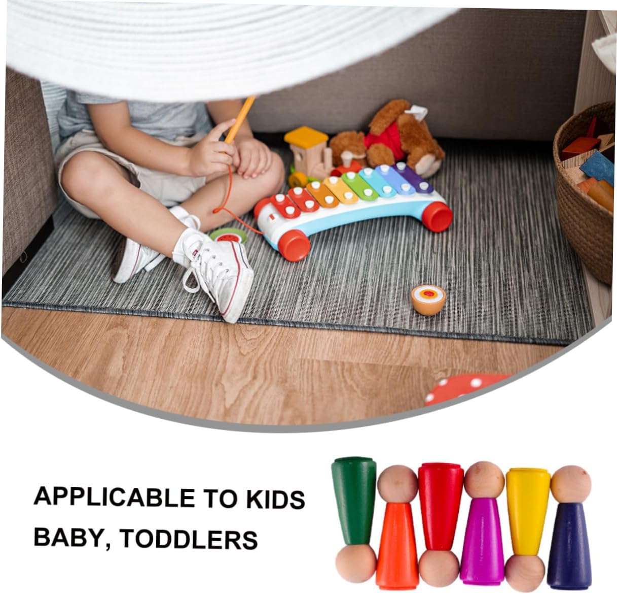 Gogogmee 6pcs Wooden DIY Puppet Kit for Kids