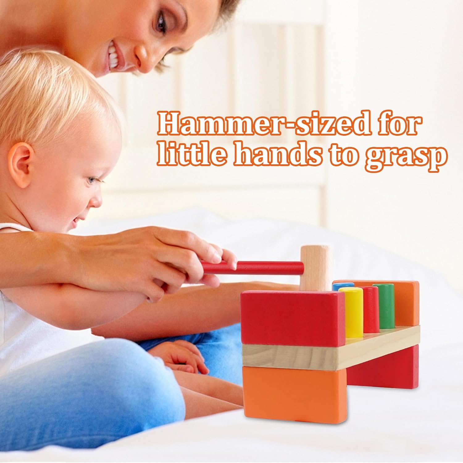 Hidoggy Wooden Hammer Toy for Toddlers 1-3
