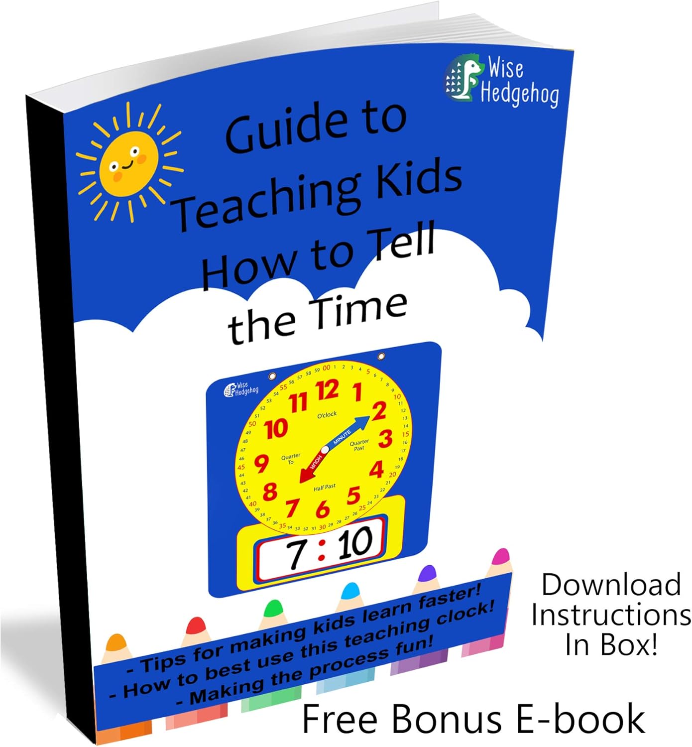 Large Magnetic Teaching Clock for Kids and Schools