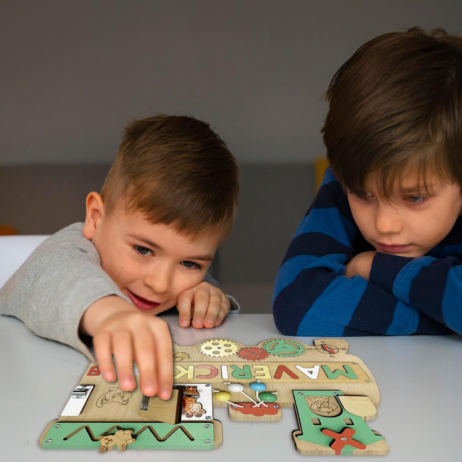 Customized Name Puzzle for Toddlers Montessori Wooden Busy Board