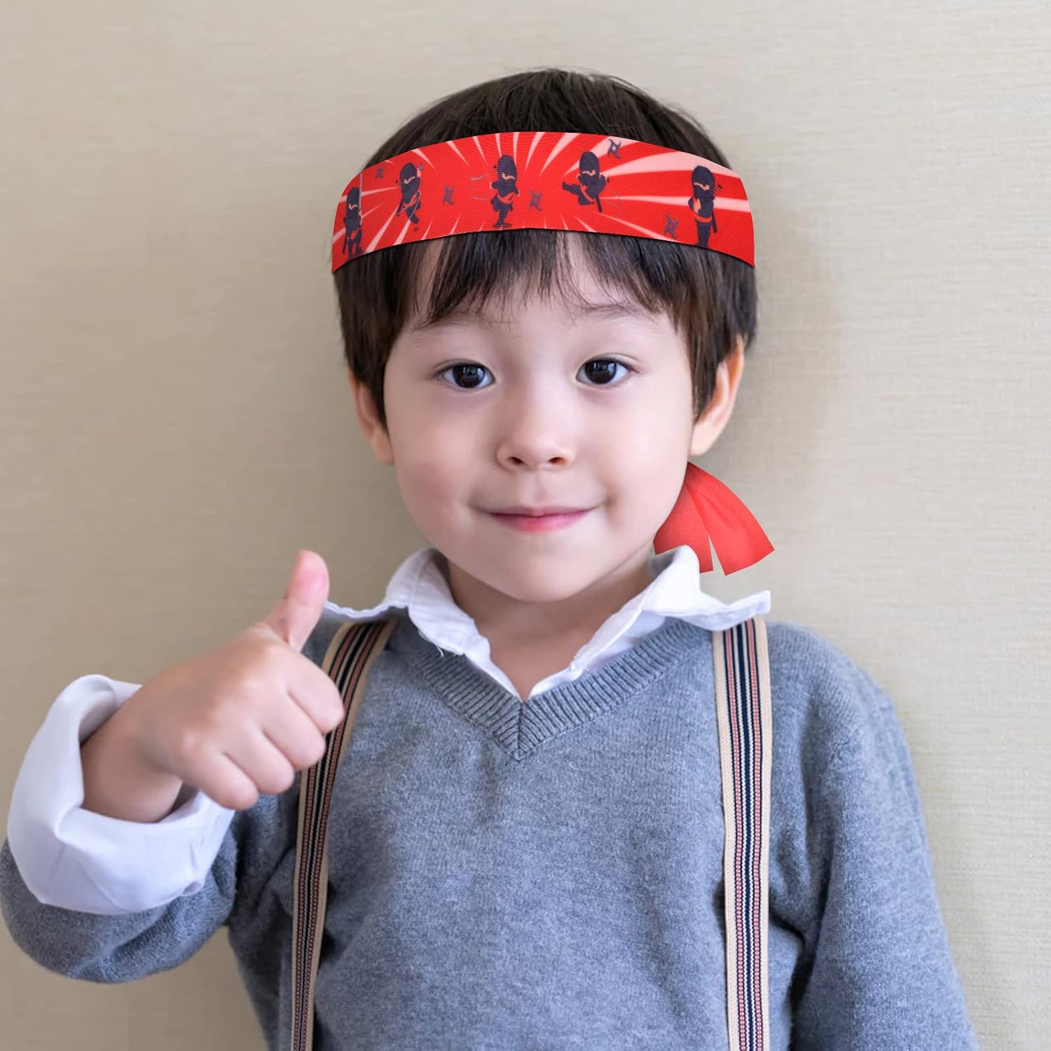 WANGDEFA Ninja Headbands 24 Pack Red Black