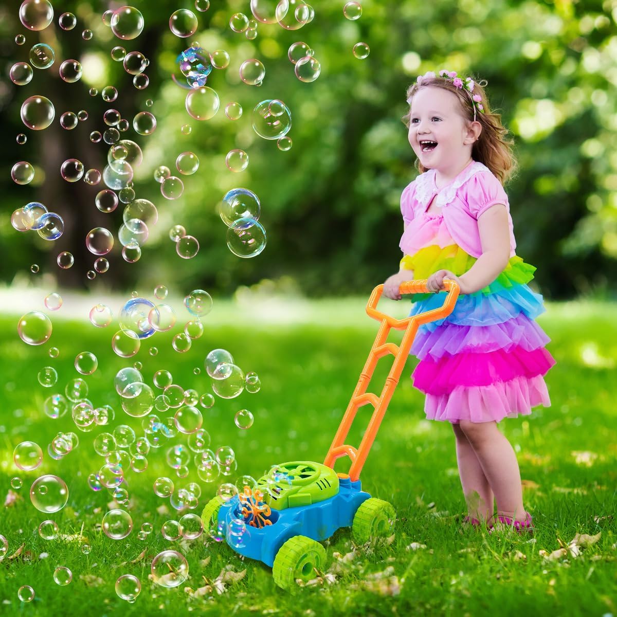 Lydaz Bubble Lawn Mower for Toddlers 1-3 Years