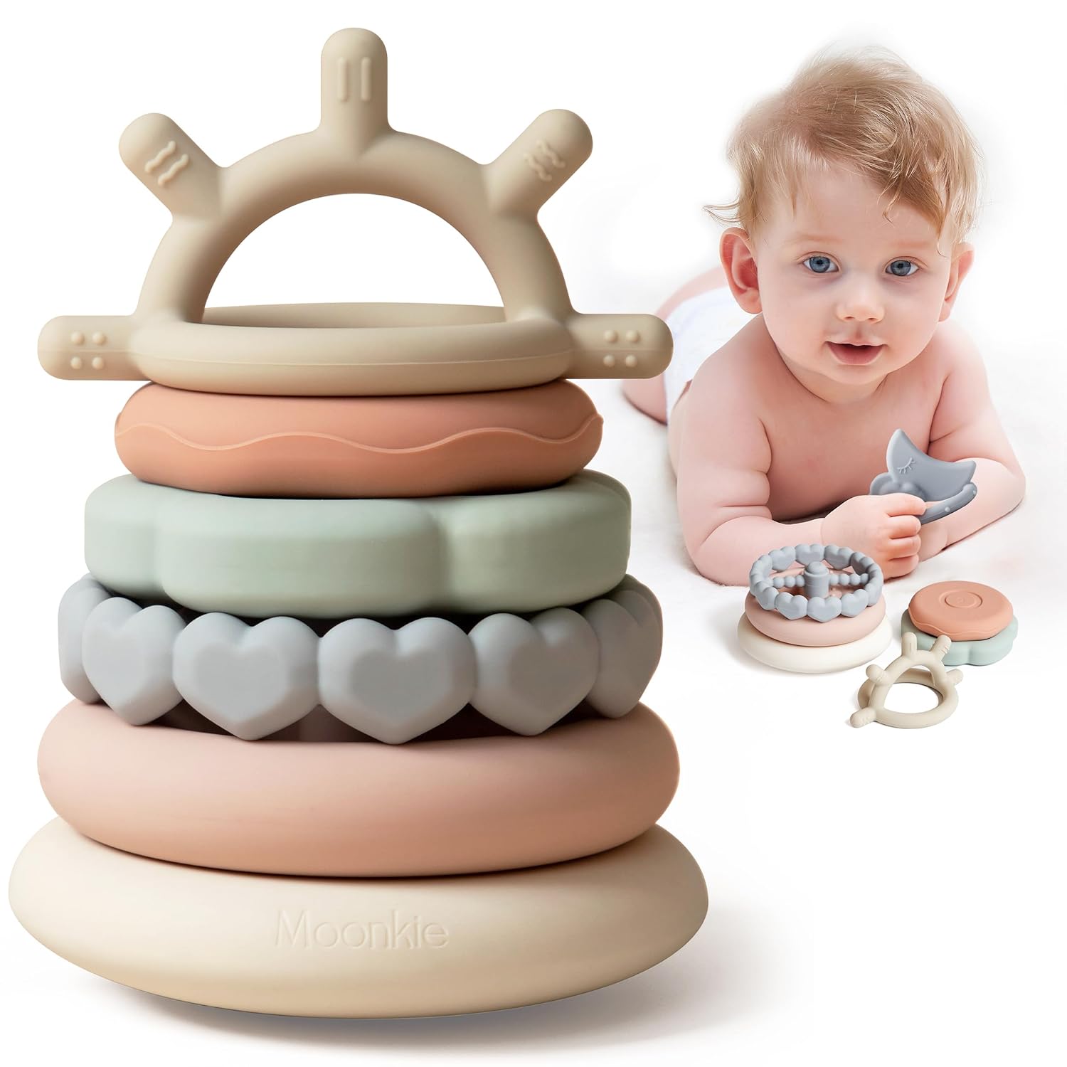 Moonkie Stacks of Circles Teething Toy Set