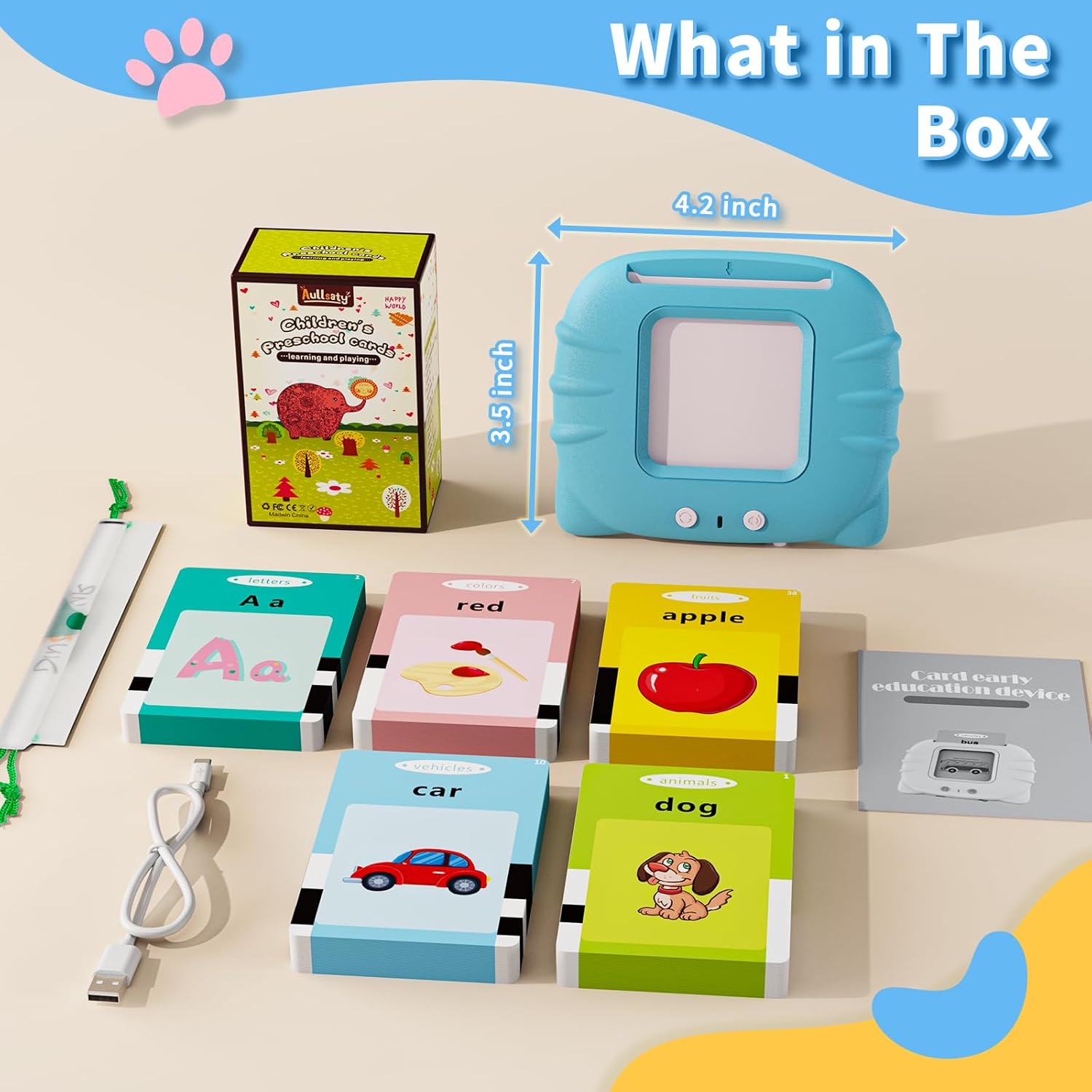 Aullsaty Talking Flash Cards for Toddlers 1-6 Years